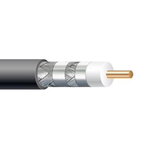 Wavenet RG6QOSPBK2 18 AWG 1C Solid Copper Clad Steel RG6 Quad Shielded CATV 75Ohm Coaxial Cable