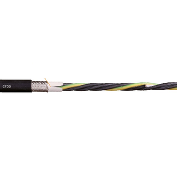 Igus CF38-100-03-O-PE 8 AWG 3C Stranded Bare Copper Shielded TC Braid TPE 600V Chainflex® CF38 Motor Cable