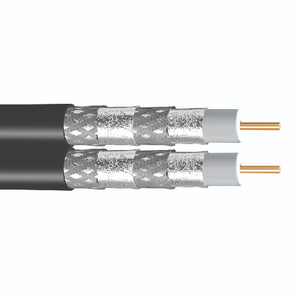 Wavenet RG6QRWH2-500SM 18 AWG 1C Solid Copper Clad Steel RG6 Quad Siamese CATV 75Ohm Coaxial Cable