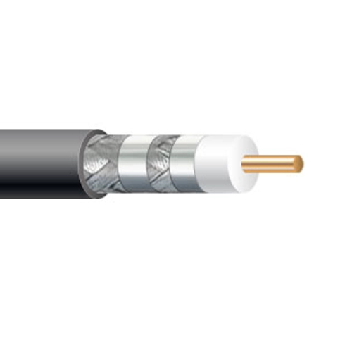 Wavenet RG11QRBK2 14 AWG 1C Solid Copper Clad Steel RG11U Quad Shielded CMR 75Ohm Broadband Coaxial Cable