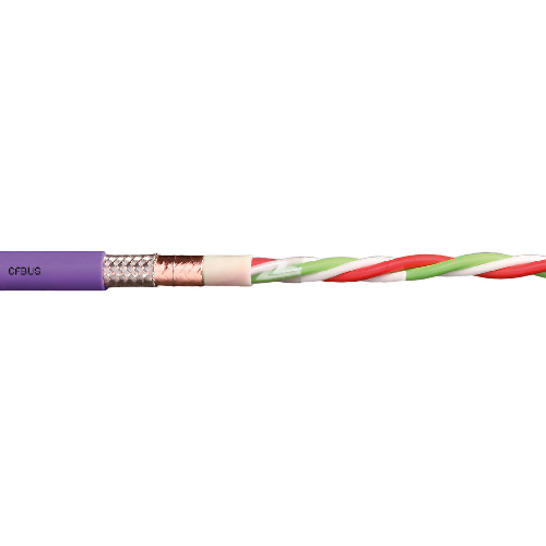 Igus CFBUS-060 22 AWG 2P Stranded Bare Copper Shielded TC Braid TPE 300V Chainflex® CFBUS Bus Cable