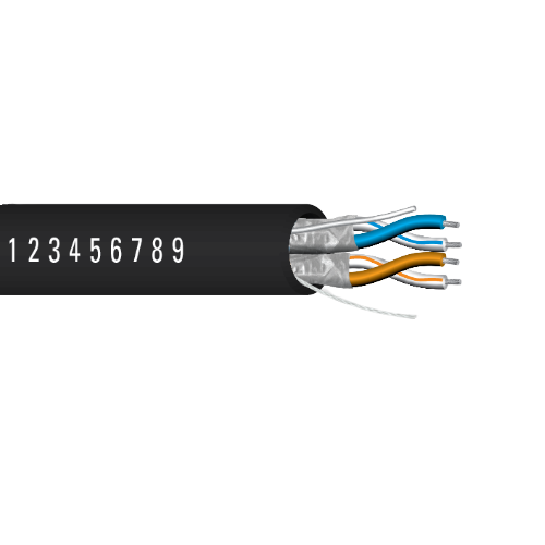 24 AWG 2P Tinned Copper Plenum Individually Shielded FEP PVC 75C 300V AES DMX Low Voltage Cable