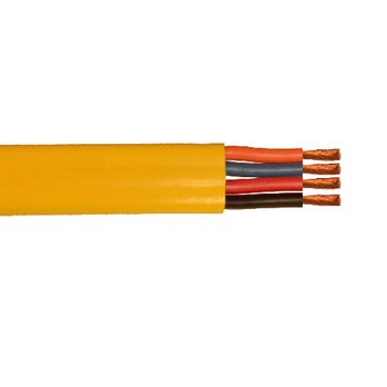 ECS Flat Flex Strand Bare Copper Shielded TC Braid PVC 600V 105°C Festoon Yellow Cable