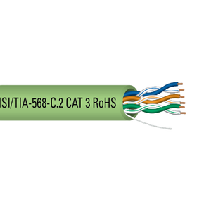 24 AWG 3C Strand Bare Copper Plenum Unshielded Low-Smoke PVC Temperature Control Cable