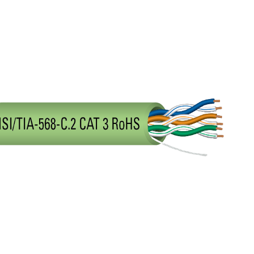 24 AWG 3C Strand Bare Copper Plenum Unshielded Low-Smoke PVC Temperature Control Cable