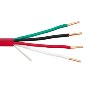 18 AWG 4C Solid Bare Copper Unshielded FPLP Plenum Polymer Remguard 300V Fire Alarm Cable