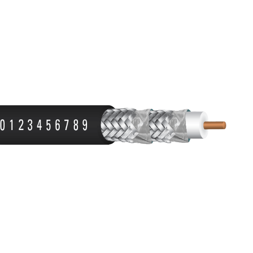 18 AWG 1C Solid CCS RG6/U Riser 75Ohms Quad Shield Foil Al Braid FR PVC Coaxial Cable