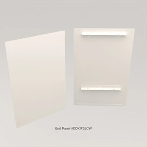 Privacy Panels for Deluxe Glass Showcase Display Cabinet - End Panel White Econoco DDKIT3ECW