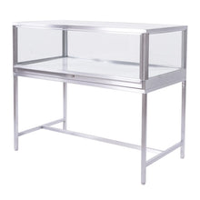 Deluxe Glass Showcase Display Cabinet Satin Chrome Econoco DDKIT3SC