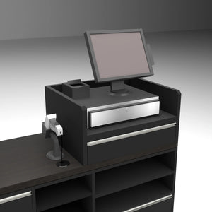 55" Register Wells for Deluxe Cash Wrap Counters - Matte Black Econoco DDRW28MAB