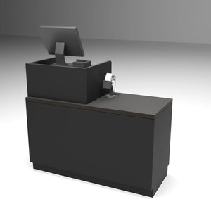 55" Register Wells for Deluxe Cash Wrap Counters - Matte Black Econoco DDRW28MAB