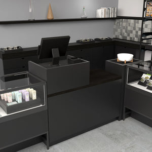 55" Register Wells for Deluxe Cash Wrap Counters - Matte Black Econoco DDRW28MAB