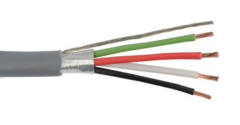 18 AWG 4 CONDUCTOR FOIL SHIELDED CMR RISER SR-PVC INSULATION 300V SECURITY CABLE
