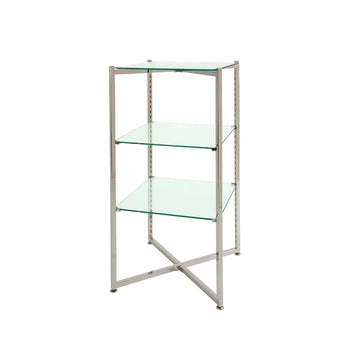 Folding Glass Tower with Chrome Finish Econoco FLT37CGLS