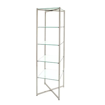 Folding Glass Tower with Chrome Finish Econoco FLT68CGLSNS