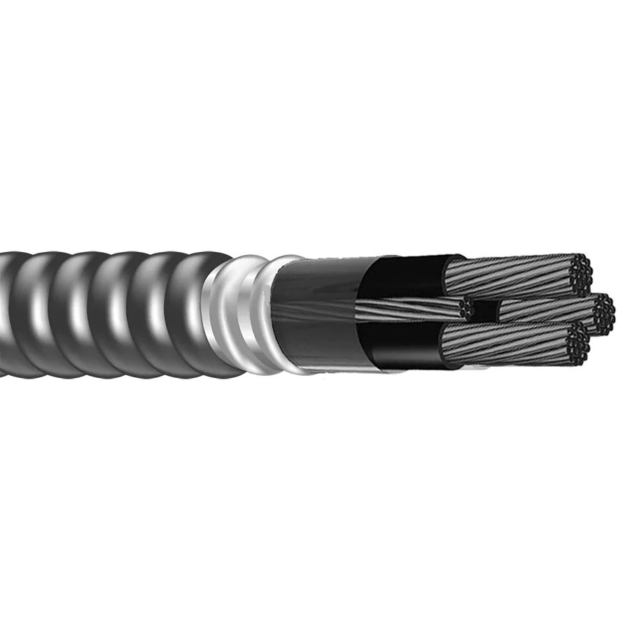 1/0-3 Type MC Metal Clad Aluminum Interlocked Armor AIA PVC Jacketed Copper Feeder Conductor