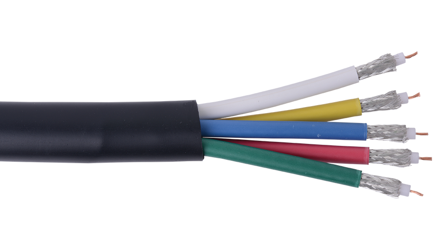 Belden 1164B 010500 26 AWG Overall PVC jacket Black Bundled RGB Coax-3 Coaxial Cable