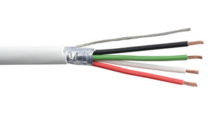 22 AWG 2 CONDUCTOR WHITE FOIL SHIELDED CMP PLENUM PVC INSULATION SECURITY CABLE