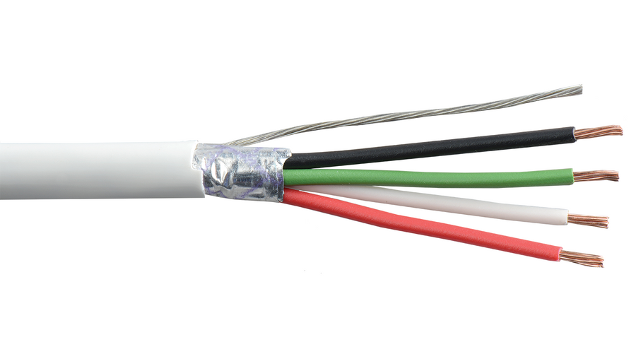 14 AWG 2 Conductor White Foil Shielded Cmp Plenum PVC Insulation Security Cable