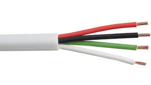 20 AWG 4 CONDUCTOR WHITE UNSHIELDED CMP PLENUM PVC INSULATION 300V SECURITY CABLE